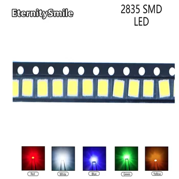 Smd 100 LED elektronik bileşenler, mavi, sarı, beyaz, yeşil, kırmızı, turuncu, mor, RGB, yüksek LED bileşenleri, 2835 DİY kiti