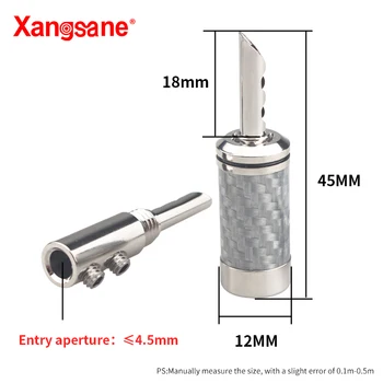 Xangsane 8 pcs Siyah / Beyaz karbon fiber saf bakır rodyum kaplama muz fiş ile diş hifi ses hoparlör kablosu fiş