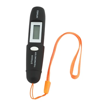 Temassız Mini Kızılötesi Termometre IR Sıcaklık Ölçüm Dijital LCD Ekran Kızılötesi Termometre Kalem DT8220 Siyah