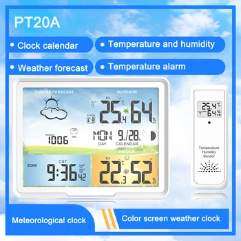 Hava İstasyonu Kapalı Açık Dijital Durumu Takvimler Saatler Higrometre Nem Sıcaklık Göstergesi Sensörü PT20A