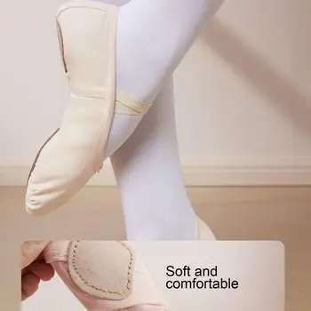 Yoga Ayakkabıları Yumuşak Elastik Kadın bale ayakkabıları Bölünmüş Taban Tuval Dans Terlik Performansları için Dayanıklı Rahat Ayakkabılar