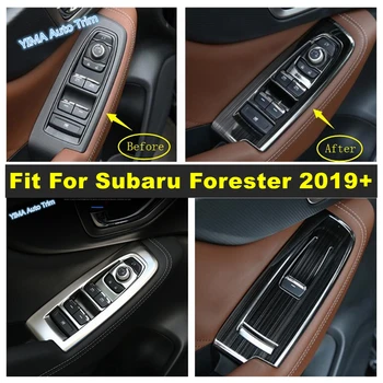Iç Kapı Kol Dayama Pencere Kaldırma Düğmesi Dekorasyon Kapak Trim Subaru Forester 2019-2023 İçin Araba tasarım İç Aksesuarları