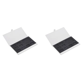 10X9 Mikro SD / SD Hafıza Kartı Depolama Tutucu Kutusu Koruyucu Metal Kasalar 8 TF ve 1 SD