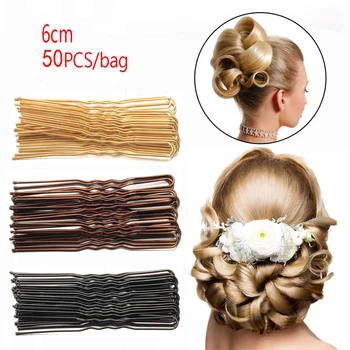 50 Adet/torba Biblo Headdress U Şekilli saç tokası Saç Araçları Metal Dalgalı Saç Klipleri