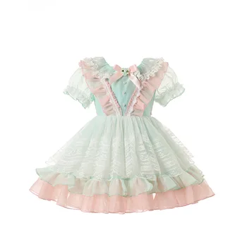 HoneyCherry Kızlar High-end Lolita Prenses Elbise Sevimli Dantel Elbiseler Kızlar doğum günü elbiseleri Çocuklar Kızlar için Elbiseler
