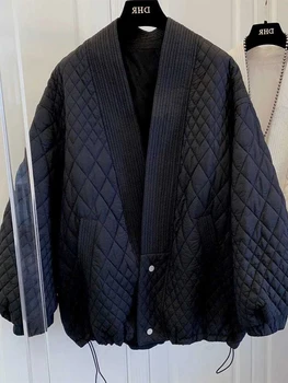 Kore Gevşek Kapitone ceket rahat klasik Vintage elmas ışık kalın astarlı ceket 2023 Sonbahar Kış kapitone ceket sıcak Hırka