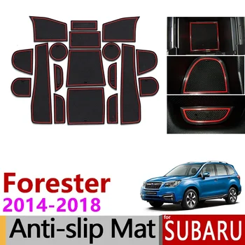 Kaymaz Kapısı Yuvası Mat Kauçuk fincan altlığı Subaru Forester 2014 için 2015 2016 2017 2018 SJ MK3 Aksesuarları Çıkartmalar Araba Styling