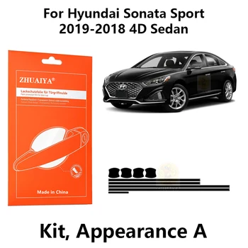 ZHUAIYA Kapı Kenar Muhafızları Kapı Kolu Fincan Boya Koruma Filmi TPU PPF Hyundai Sonata Sport 2019-2015 İçin 4D Sedan