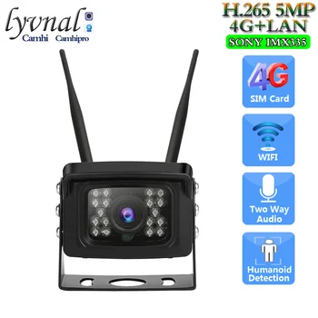 Sonyımx 335 HD 5MP 3G 4G SIM Kart Kablosuz Güvenlik IP Kamera Wifi Bullet araç İki Yönlü Ses IR Gece Sürüm SD Kart Yuvası