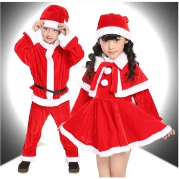 Noel Kostümleri Çocuk Kostümleri Performans Erkek ve Kız Cadılar Bayramı Noel Baba Giysileri