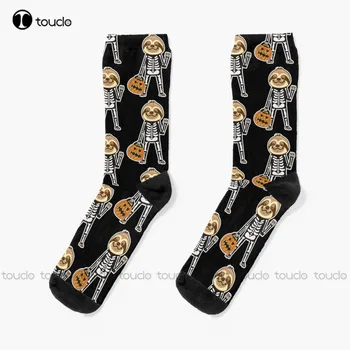 Tembellik İskelet Çorap Cadılar Bayramı Gençlik beyzbol çorapları Yüksek Kalite Sevimli Zarif Güzel Kawaii Karikatür Tatlı Pamuklu Çorap Renkli