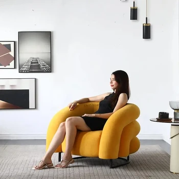 Lüks yeni tekli koltuk salonlar sandalyeler ışık tasarımcı otel bekleme Postmodern kişilik yaratıcı pazen Modern sandalyeler