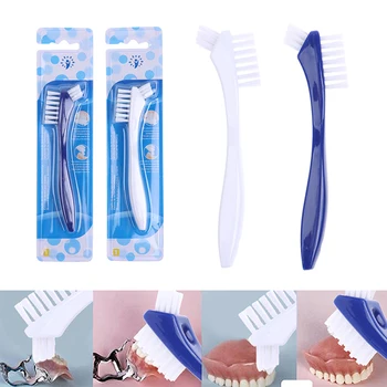 Protez Adanmış Fırça Diş Fırçası Çift Kafa Yanlış Diş Fırçaları Temizleyici Ağız Bakımı Aracı