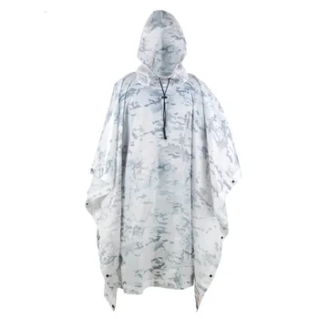 Avcılık Dişliler Yağmurluk Yürüyüş Seyahat Takım Elbise Yağmurluk Panço Açık Kapşonlu Taktik Kamp Kuş Gözlemciliği Ordu Camo Yağmur Nefes