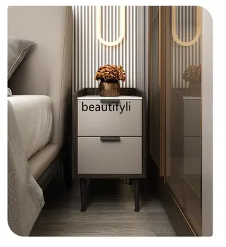Ultra Dar Taş Plaka Başucu Masa Küçük Basit Modern Yatak Odası Mini depolama dolabı Depolama komodin