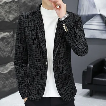 2023 Sonbahar High-end Yeni Uzun Kollu Küçük Takım Elbise Erkek Kore Versiyonu Yakışıklı Genç Moda Trendi Blazer Masculino