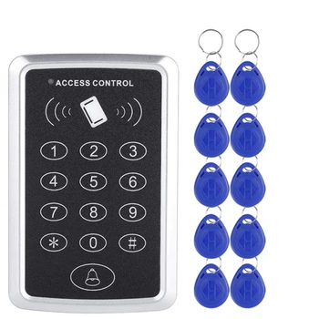 Sıcak 125KHz RFID Erişim Kontrolü Tuş Takımı EM kart okuyucu Kapı Erişim Kontrol Sistemi Kapı kilit açıcı Klavye Sistemi