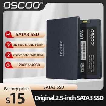OSCOO 2.5 İnç Siyah Katı Hal Sürücü SATA3 SSD Dizüstü Masaüstü için 120GB 240GB 3D TLC NAND Flash Dahili SSD Dizüstü Bilgisayar için