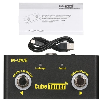 M-VAVE Küp Turner Kablosuz Sayfa Turner Pedalı Şarj Edilebilir Müzik Levha Turner Looper Bağlantı Destekler