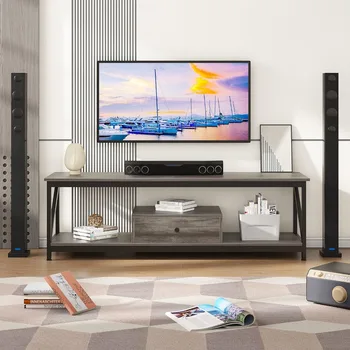 Endüstriyel Eğlence Merkezi TV Konsol Masa Çekmeceli Ev Mobilyaları TV standı 55 İnç TV Depolama Oturma Odası için