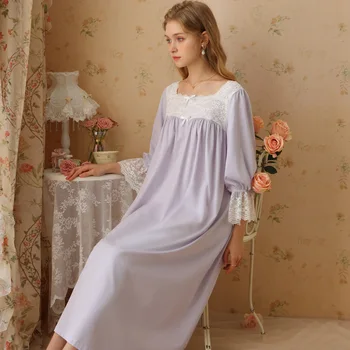 Kadınlar için gecelik, Üst düzey ve zarif, artı boyutu,Tatlı ve uzun, İlkbahar ve Sonbahar pijamaları için uygun