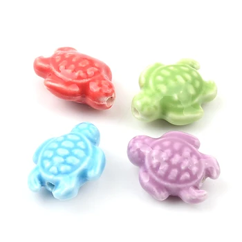 10 adet Kaplumbağa Boncuk Kaplumbağa Şekli Seramik Boncuk Charms Gevşek halka boncuk Takı Yapımı İçin dıy bilezikler Kolye Aksesuarları