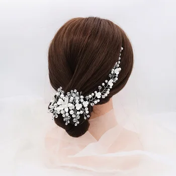 Retro Gelin Düğün Kafa elbise Fotoğraf Stüdyosu Fotoğraf Makyaj saç aksesuarları Akrilik Çiçek İnci Kafa Bandı NA