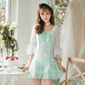 Prenses tatlı lolita elbise Şeker yağmur Yaz yeni Japon tatlı Şifon Elbise yaz taze prenses elbise C22AB7032