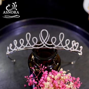 Moda 3A Kübik Zirkonya Tiara Gelin Başlığı Gümüş Renk Taç Düğün saç aksesuarları Prenses Doğum Günü Partisi Takı