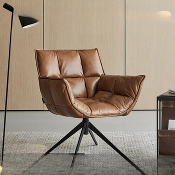 Lüks kanepe sandalye deri modern minimalist oturma odası tasarımcı şezlong retro İskandinav tarzı tek recliner