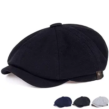 2021 Retro Sekizgen Şapka Tüm Maç İngiliz Newsboy Şapka Erkekler ve Kadınlar Gezi Güneşlik Bere Boina, Ressam Şapka, İleri Şapka