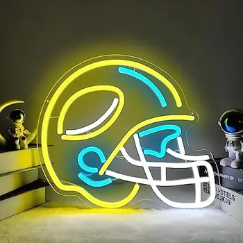 Futbol kaskı Neon Burcu Duvar Kısılabilir Kask Neon ışık işaretleri Erkek Yatak Odası Oyun Odası Adam Mağara Bar Rugby Spor Neon