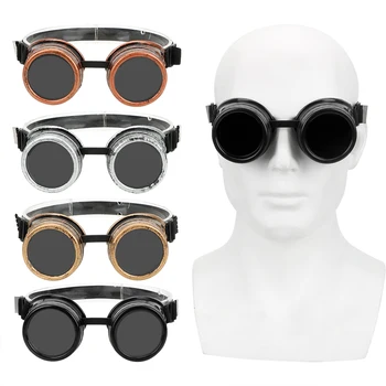 Kaynak Punk Gotik Güneş Gözlüğü Moda Koruyucu Dişliler Ayarlanabilir Rüzgar Geçirmez Steampunk Gözlük güneş gözlüğü