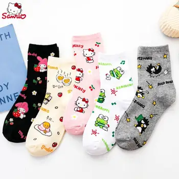 Karikatür Sanrios Peluş Hello Kitty My Melody Kawaii Sevimli Kız Pamuk Çorap Öğrenci Çorap Peluş Dolması Anime Bebek Doğum Günü Hediyeleri