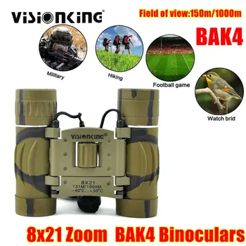 Visionking Taşınabilir Mini 8x21 Sabit Dürbün Güçlü Bak4 Uzun Menzilli Porro Prizma Teleskop Açık Kamp Turizm İçin Çocuk