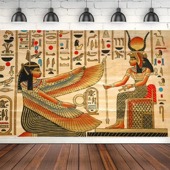 Fotoğraf Backdrop Antik Mısır Duvar Boyama Mısır Kraliçesi Hiyeroglif İç Parti Dekor Yetişkinler Portre Arka Plan