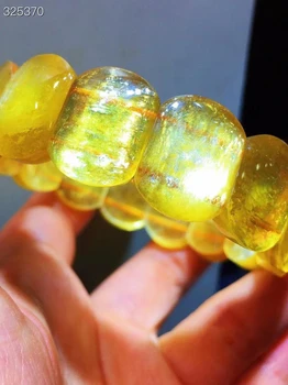 Doğal Altın Lepidolit Mika Kuvars Flaş Bileklik Bileklik 17. 8x14x6. 5mm Kristal Kadın Erkek Temizle Dikdörtgen Boncuk Takı AAAAAA