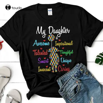 Yeni Kızım Harika Bulmaca Otizm Farkındalık Anneler Günü T-Shirt Tee Gömlek Pamuk T Shirt Unisex Moda Gömlek Yaz