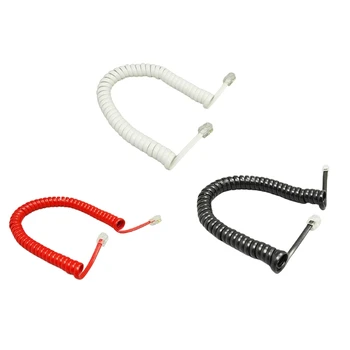 Telefon / Ahize Siyah / Kırmızı / Beyaz Kıvırcık Kordon 1.85 m / 6Ft için 4 Çekirdekli Modüler Sarmal Telefon Ahizesi Kablosu