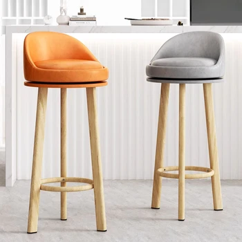 Ofis Otel Bar Sandalyeleri İskandinav Resepsiyon Modern Accent Bar Sandalyeleri Ergonomik Lüks Cadeira Decorativa Bar Mobilyaları RR50BC