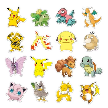100 Adet Pokemon Sticker Kawaii Pikachu Firedragon Kaykay Bisiklet Gitar Dizüstü Çocuklar Su Geçirmez Sticker Oyuncaklar