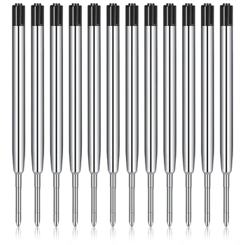 50 Adet Değiştirilebilir Tükenmez Kalem Yedekler Orta Nokta Metalik Dolum Yazma Siyah Mürekkep Kalem Yedekler 1.0 Mm Mürekkep Yedekler