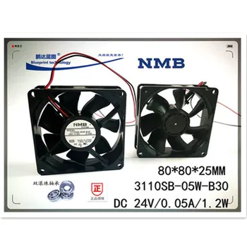 Orijinal NMB 3110SB-05W-B30 İki Bilyalı Rulman 8CM 80mm 8025 80*80*25MM Soğutma Fanı 24V 0.05 A Değişken Frekanslı Fan