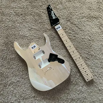 Mini Gitar Kitleri Orijinal Ibanez GRGM Serisi Bitmemiş Gitar Seti Akçaağaç Boyun + Basswood Vücut Hiçbir Donanım YN766 + YB766