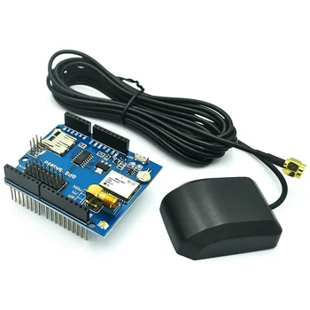GPS Kalkanı GPS kayıt genişletme kartı GPS modülü SD yuvası kartı İle Anten İle Arduino için UNO İçin R3
