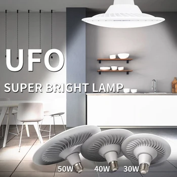 E27 UFO LED ampul ışık Çıkarılabilir Spot Ampul AC85-265V Soğuk Beyaz 30W 40W 50W Garaj Yatak Odası iç mekan aydınlatması Tavan Lambası