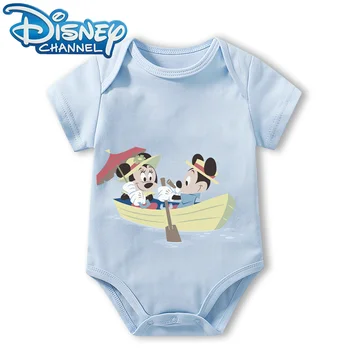 Bebek Giysileri Bodysuit Yenidoğan Bebek Tulum Erkek Kız Disney Mickey Mouse Kısa Kollu Romper Onesies 0 İla 12 Ay