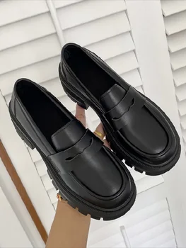 Ayakkabı Kadın Flats Tüm Maç Yuvarlak Ayak Loafer'lar Kürk Rahat Kadın Ayakkabı Takunya Platformu Oxfords Sığ Ağız Elbise Yaz