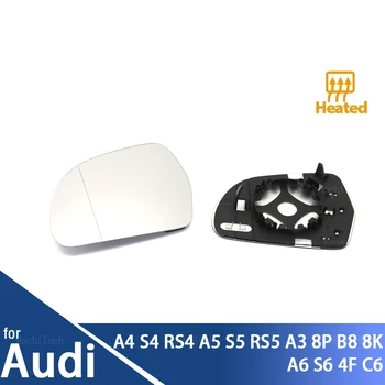 Yan ısıtmalı geniş açılı kanat Ayna Cam Lens için Audi A4 S4B8 8K 08-09, A5 S5 B8 8K 07-09, A8 S8 D3 Q3 SQ3 A3 8P Aksesuarları
