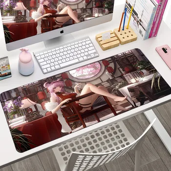 Anime Kız Kawaii Büyük Mousepad PC Klavye Aksesuarı Arknights Yumuşak Mouse Pad Dizüstü Ofis Yumuşak Masa Mat XXL PC Sevimli Halı